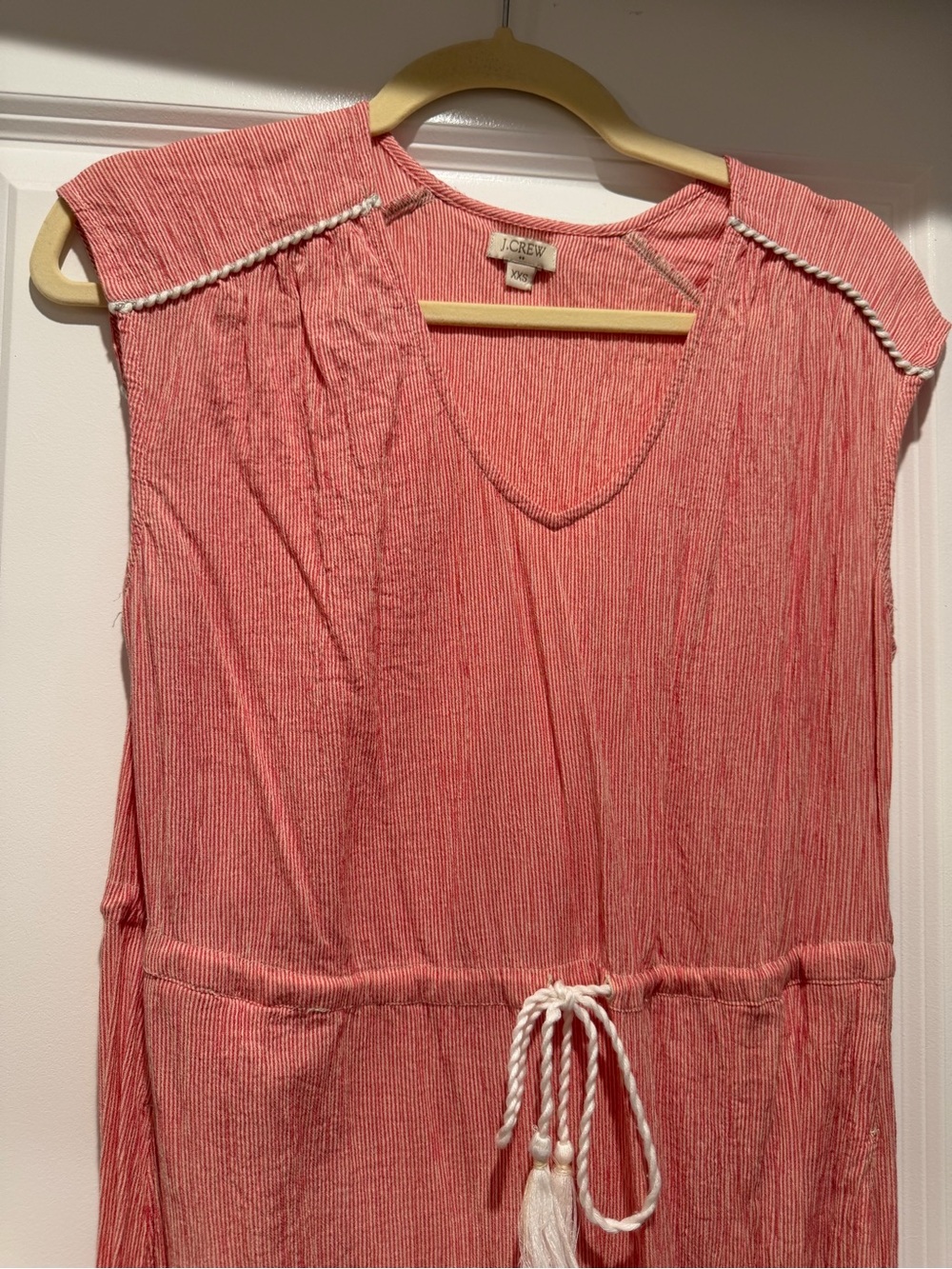 J. Crew Striped Coral-White Sleeveless Dress - Picture 2 of 4